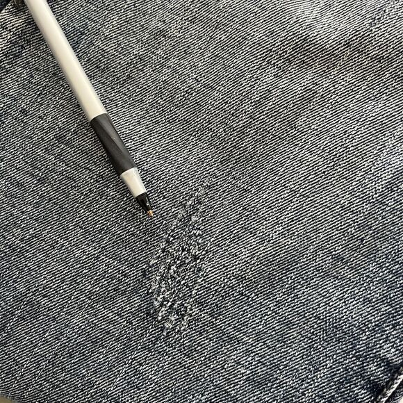 Flypaper Jeans Mens 33x31 Blue Denim Distressed Straight Leg Embroidered Pockets - Picture 9 of 11